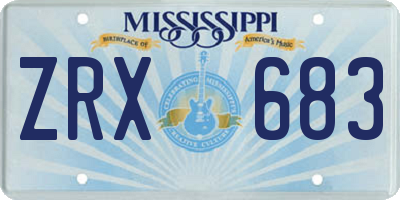MS license plate ZRX683
