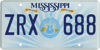 MS license plate ZRX688