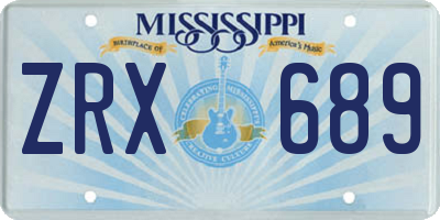 MS license plate ZRX689