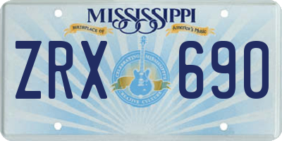 MS license plate ZRX690