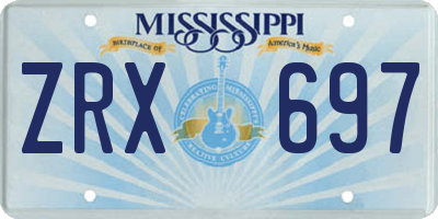 MS license plate ZRX697