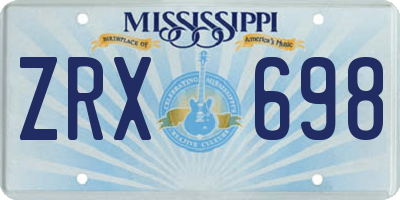 MS license plate ZRX698