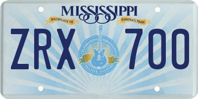 MS license plate ZRX700