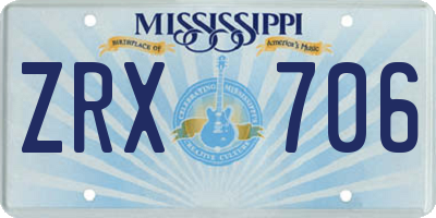 MS license plate ZRX706