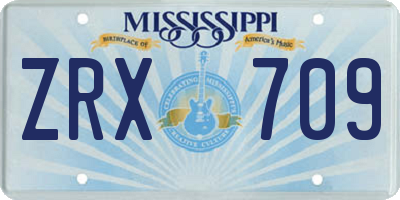 MS license plate ZRX709