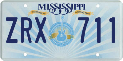 MS license plate ZRX711