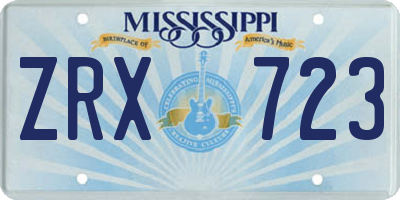 MS license plate ZRX723