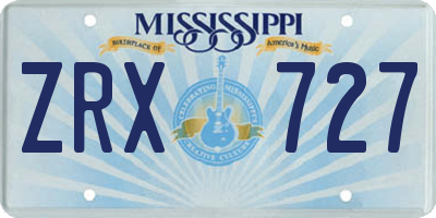 MS license plate ZRX727
