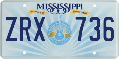 MS license plate ZRX736