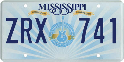 MS license plate ZRX741