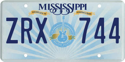 MS license plate ZRX744