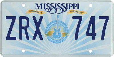 MS license plate ZRX747