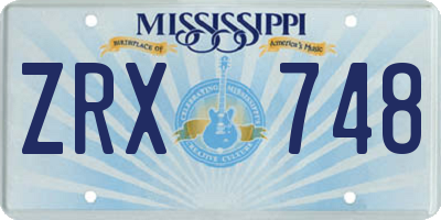 MS license plate ZRX748