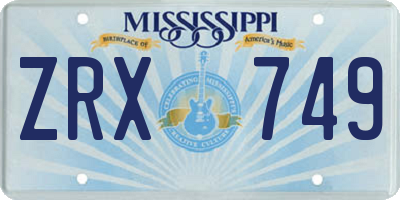 MS license plate ZRX749