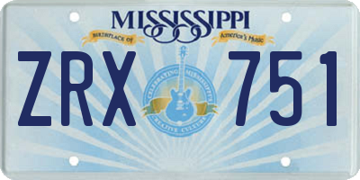 MS license plate ZRX751