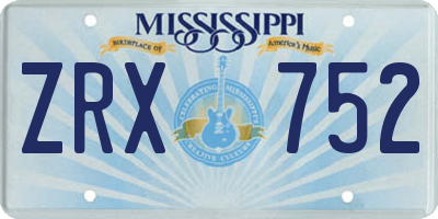 MS license plate ZRX752