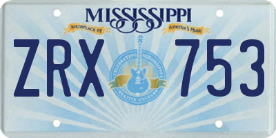 MS license plate ZRX753