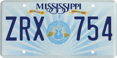 MS license plate ZRX754