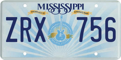 MS license plate ZRX756
