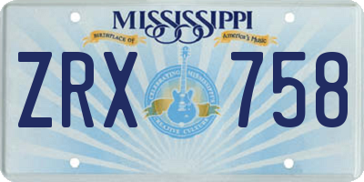 MS license plate ZRX758