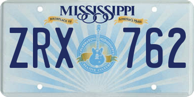MS license plate ZRX762