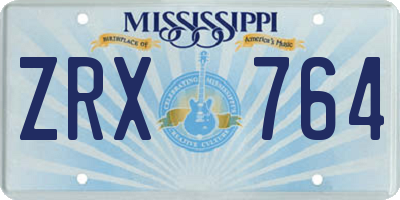 MS license plate ZRX764