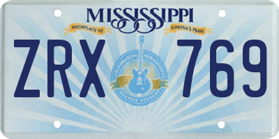 MS license plate ZRX769
