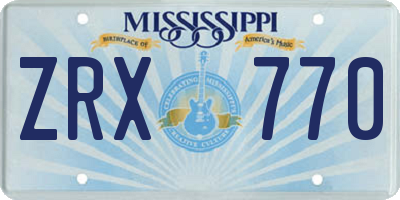 MS license plate ZRX770