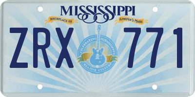 MS license plate ZRX771