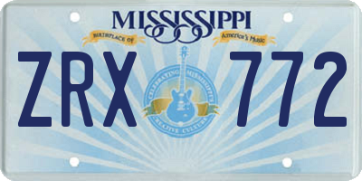 MS license plate ZRX772