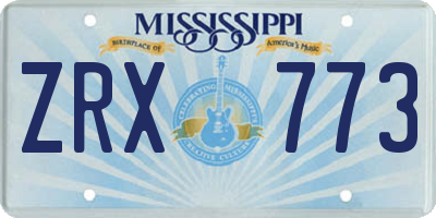 MS license plate ZRX773