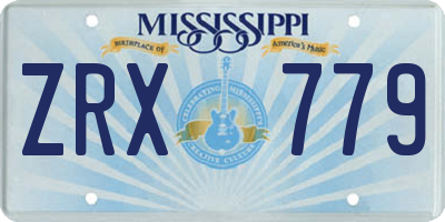 MS license plate ZRX779