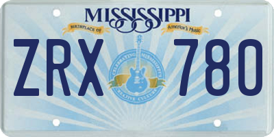 MS license plate ZRX780