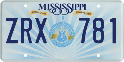 MS license plate ZRX781