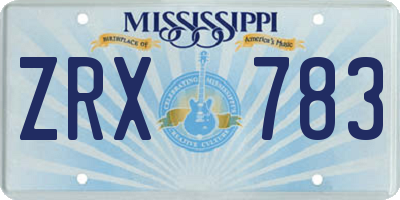 MS license plate ZRX783