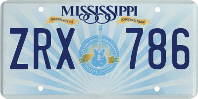 MS license plate ZRX786