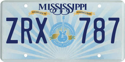 MS license plate ZRX787