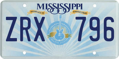MS license plate ZRX796
