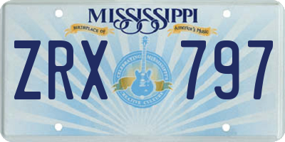 MS license plate ZRX797