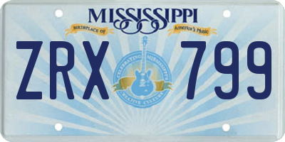 MS license plate ZRX799