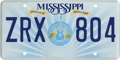 MS license plate ZRX804