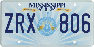 MS license plate ZRX806