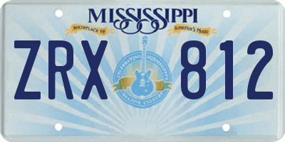 MS license plate ZRX812