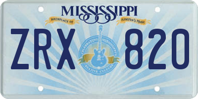 MS license plate ZRX820