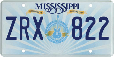MS license plate ZRX822