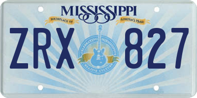 MS license plate ZRX827