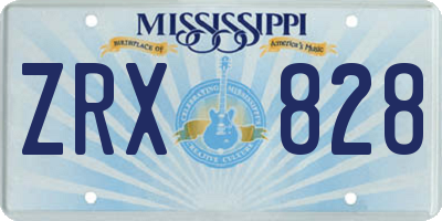 MS license plate ZRX828