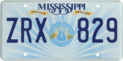 MS license plate ZRX829