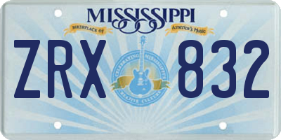 MS license plate ZRX832