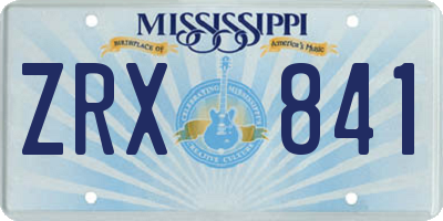MS license plate ZRX841